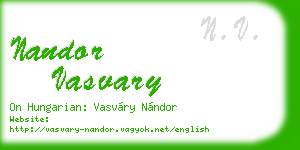 nandor vasvary business card