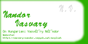 nandor vasvary business card